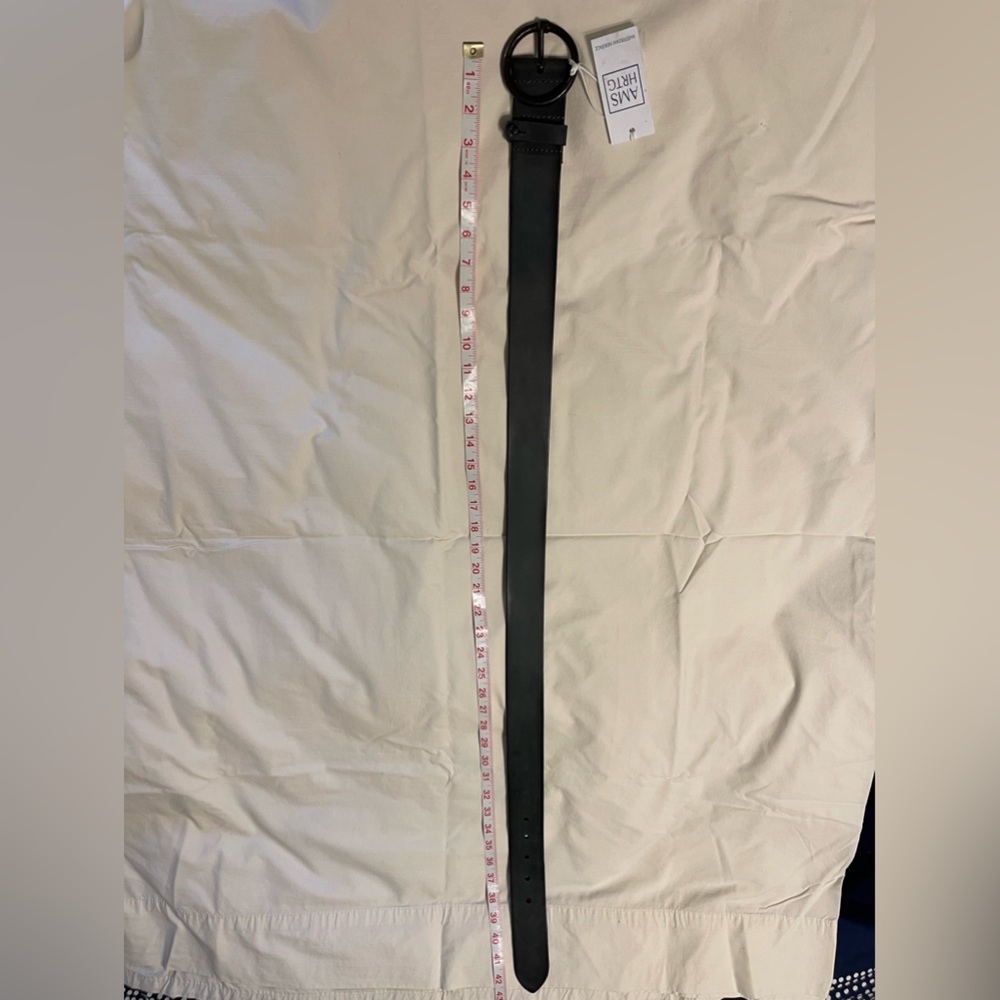 NWT - Dark gray, Amsterdam heritage leather belt with metal buckle.